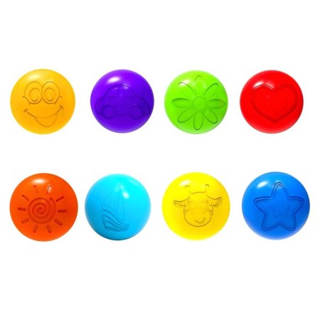 Balls for a dry pool with a pattern, ball diameter 7.5 cm, set 150 pieces, multi -colored-3