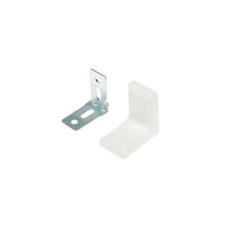 Furniture corner Metalist, with a decorative lining, 26x26 mm, white, 250 pcs