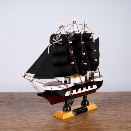 Ariadna ship, 20x5x19cm, black sails-2
