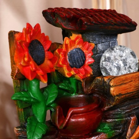 Sunflower Fountain at the Stone Fence 18x14x26 cm (with backlight)-1