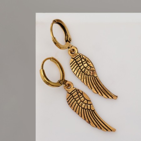 Earrings "Wings" solo, color black gold-1