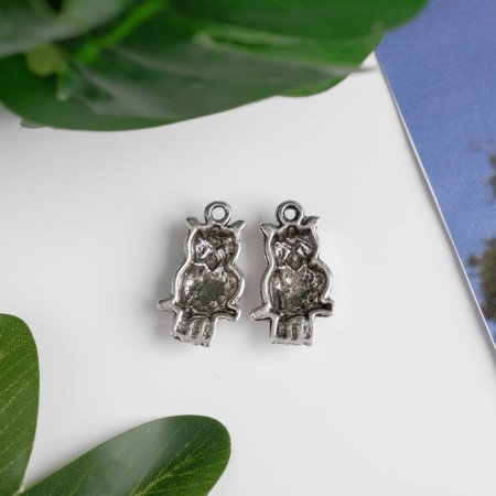 Decor Metal for creativity "Owl on a branch" (A10093) 2.1x1.2 cm-2