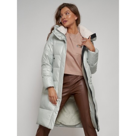 Coat insulated winter female, size 50, color light green-17