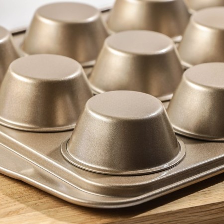 The form for baking the share "Jacqueline. Circle ", 40 × 28 × 4 cm, 12 cells, anti -stick coating, gold color-3