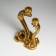 Polystone candlestick for 2 candles "two royal cobra" gold 14.5x10.5x21.2 cm