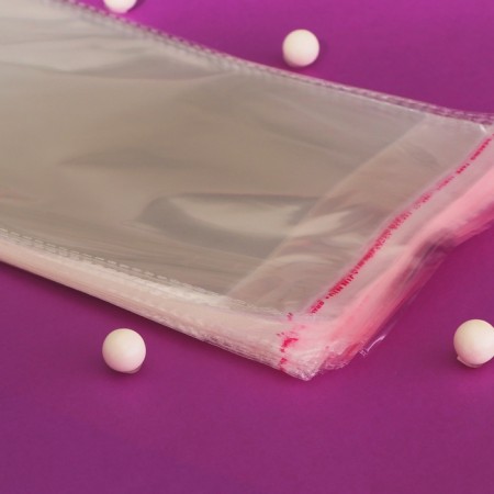 BOPP package with adhesive valve, transparent 15 x 28/4 cm, 30 μm-5