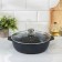 Frying "granite Star", 4 l, d = 30 cm, glass cover, anti -stick coating, black color