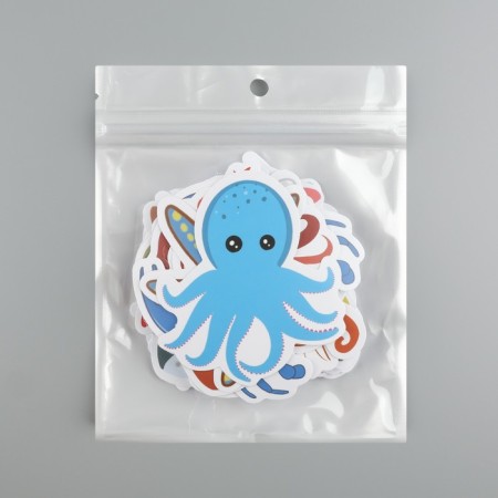 Stickers plastic "sea inhabitants" set 60 pcs 10x12 cm-3