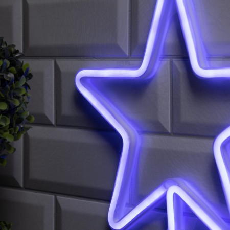 Neon sign "Star" 28 × 28 cm, AAX3 batteries (not in the kit), USB, glow of blue-2