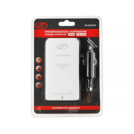 Voltage converter Autovirazh AV-015100, 12 V-220 V, USB-3