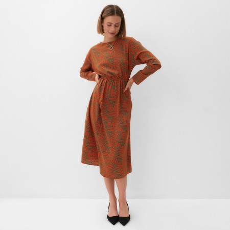 Women's dress Minaku: Silk pleasure Orange color, size 44-1