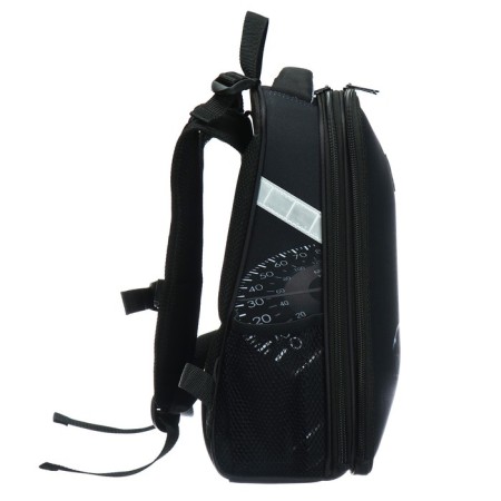 School backpack 38 x 30 x 16 cm, ergonomic back, stavia "monochrome", black-3