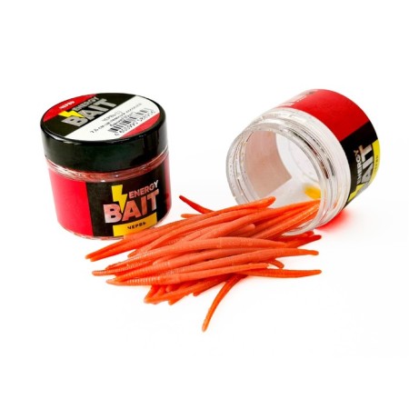 Artificial nozzle Energy Bait "Worm", L, 76 mm, 30 pcs, color dark salmon
