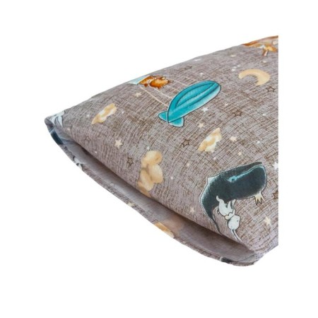 A set of pillowcases, size 40x60 cm, travelers print, gray color - 2 pcs.-1