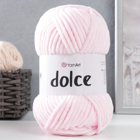 Yarn "Dolce" 100% micropoliester 120m/100g (750 tender pink)-4