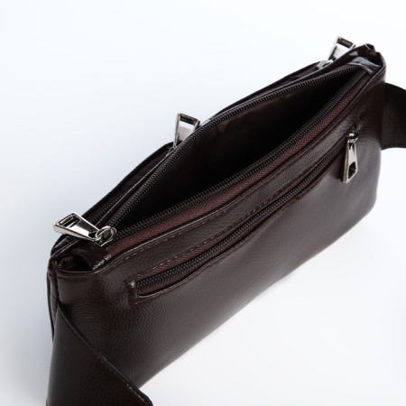 Board belt on a zipper, 2 outer pockets, brown color-5