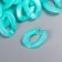 Decor for creativity plastic "Ring for the chain" Pastel turquoise set 25 pcs 2.3x1.65 cm