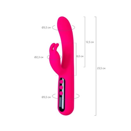Vibrator to stimulate the Gp with the Eroteq rablock clitoral process, silicone, 23.5 cm, pink-5