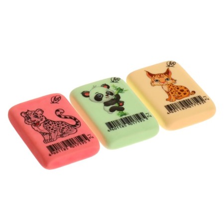 Lastik Ray "Zoo" Z1, thermoplastic rubber (35 x 25 x 8 mm) pastel, mix-1