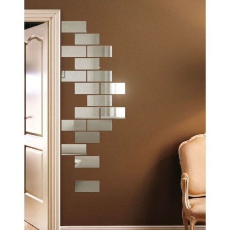 Interior stickers "bricks", mirror, wall decor, set 18 pcs, 15 x 6 cm-8