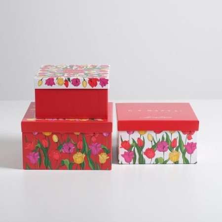 A set of boxes 3 in 1, gift packaging, “March 8”, 18 x 18 x 10–22 x 22 x 12 cm-1