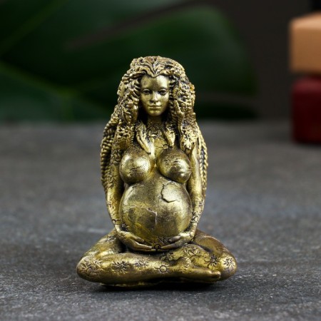 Figure "Goddess Gaia" old gold, 10x7x6cm-1