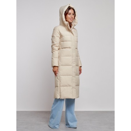 Coat insulated winter female, size 50, beige color-6