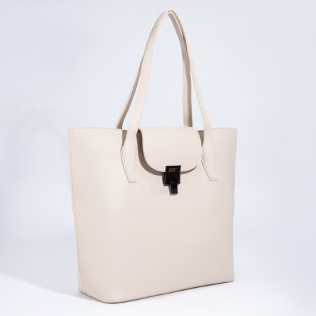 Bag Female Tout with zipper, milk color-2