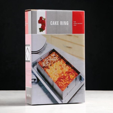 The uniform for baking muffins and cakes with size adjustment, 18.5 × 28 - 34 × 54 cm, height 5 cm, chrome -colored color-5