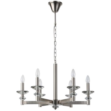 Suspended chandelier Albert 6xe14 40W, size 65x65x53-115 cm, Nickel color