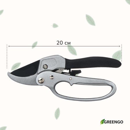 Contact secaterator, 8 "(20 cm), with a ratchet mechanism, metal pens, Greengo-5