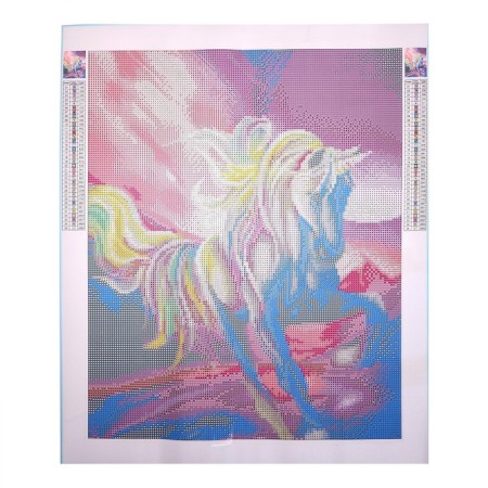 Diamond mosaic with full filling on the canvas "Unicorn", 40 x 50 cm-2