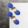 Earrings Metal "Azelia" curved circles, blue color in gold