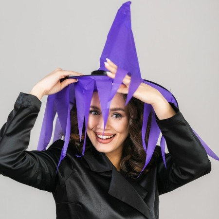 Halloween carnival hat with diodes, purple-2