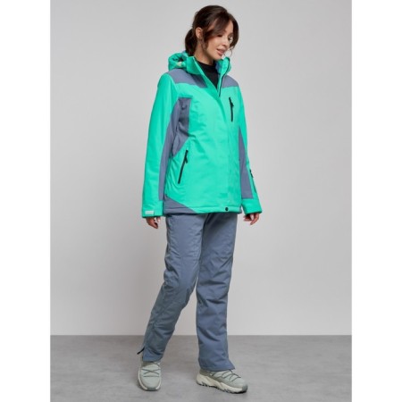 Ski costume female winter, size 46, green color-2