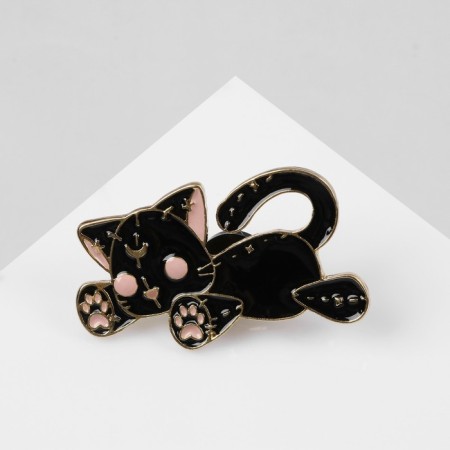 Icon "kitten" toy, black-pink color in gold-1