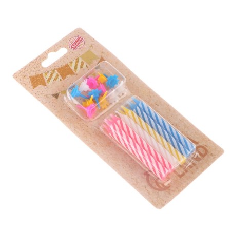 Candles in the cake "Spiral", 6.5x0.5cm, 12 pcs-8