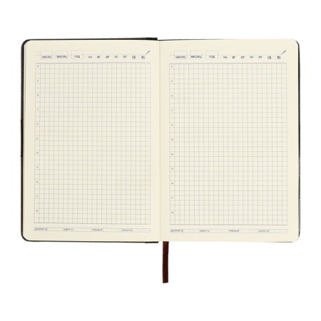 Organizer, A5, 128 sheets, a cage, the cover of the leatherette, with a knife, "patterns", gray-12