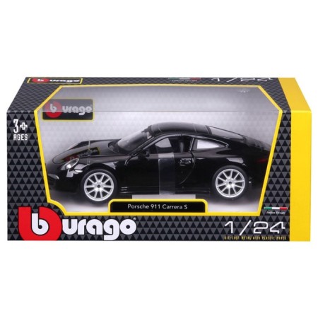 BBURAGO Porsche 911 Carrera S, Die-Cast, 1:24, opening doors, black color-9