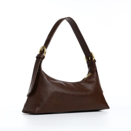 Bag Women's Baget with zipper, brown color-2