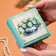 Casket "Hydrangea in a vase", turquoise, 10 × 10 cm, lacquer miniature