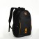 Young backpack from textiles with a zipper, 4 pockets, black/orange color