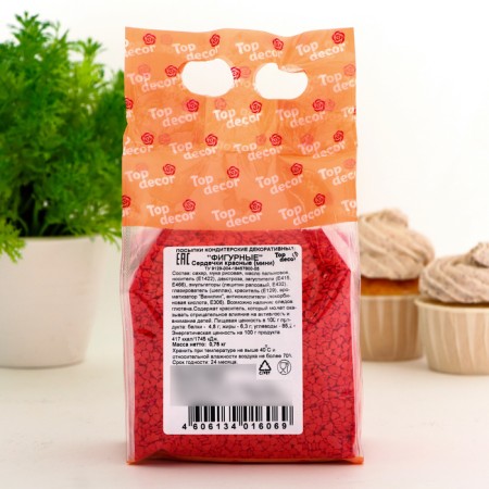 Confectionery Sprinking "Mini-Herald", Red, 750 g-1
