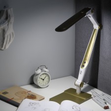NLED-497-12W-G desktop lamp on the clamp and with the base of gold