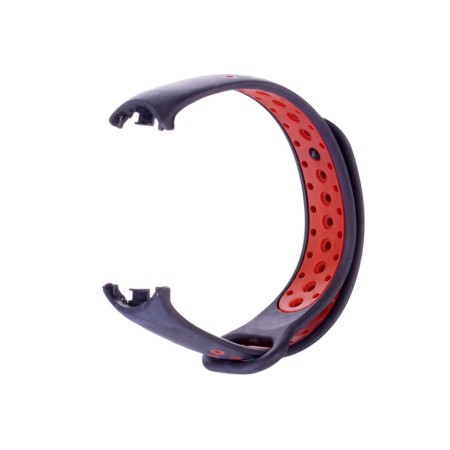 Luazon strap for fitness bracelet Mi Band 8, with perforation, black and red