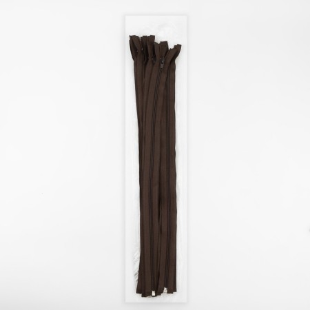 Lightning "Spiral", No. 5, detachable, automatic lock, 50 cm, brown color-2