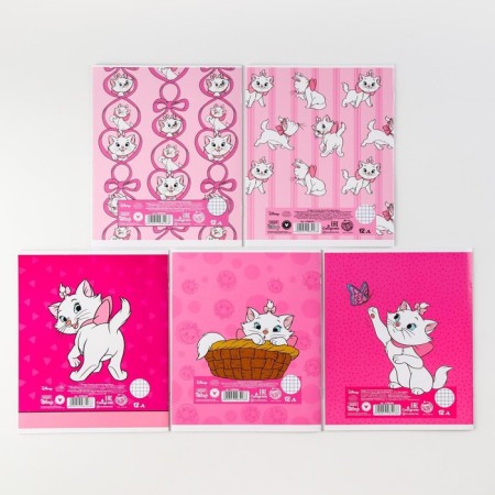 A set of notebooks 10 pieces, 12 sheets, in a cage, cover covered paper, cats aristocrats-6