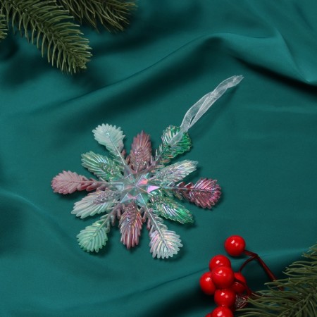 Christmas tree decoration "Fluffy snowflake" 11x11 cm, multi -colored-1