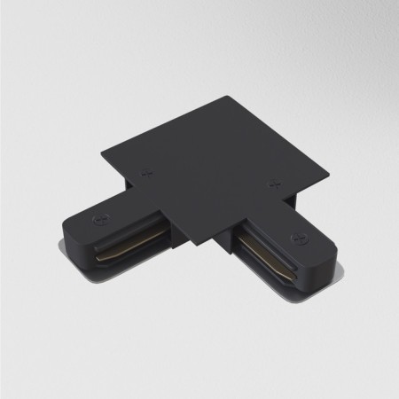 Connector L-shaped for the built-in track system Technical TRA002CL-11B, 9.5x9.5x2 cm, black color-1