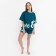 Female set (T -shirt, shorts), Malachite color, size 48